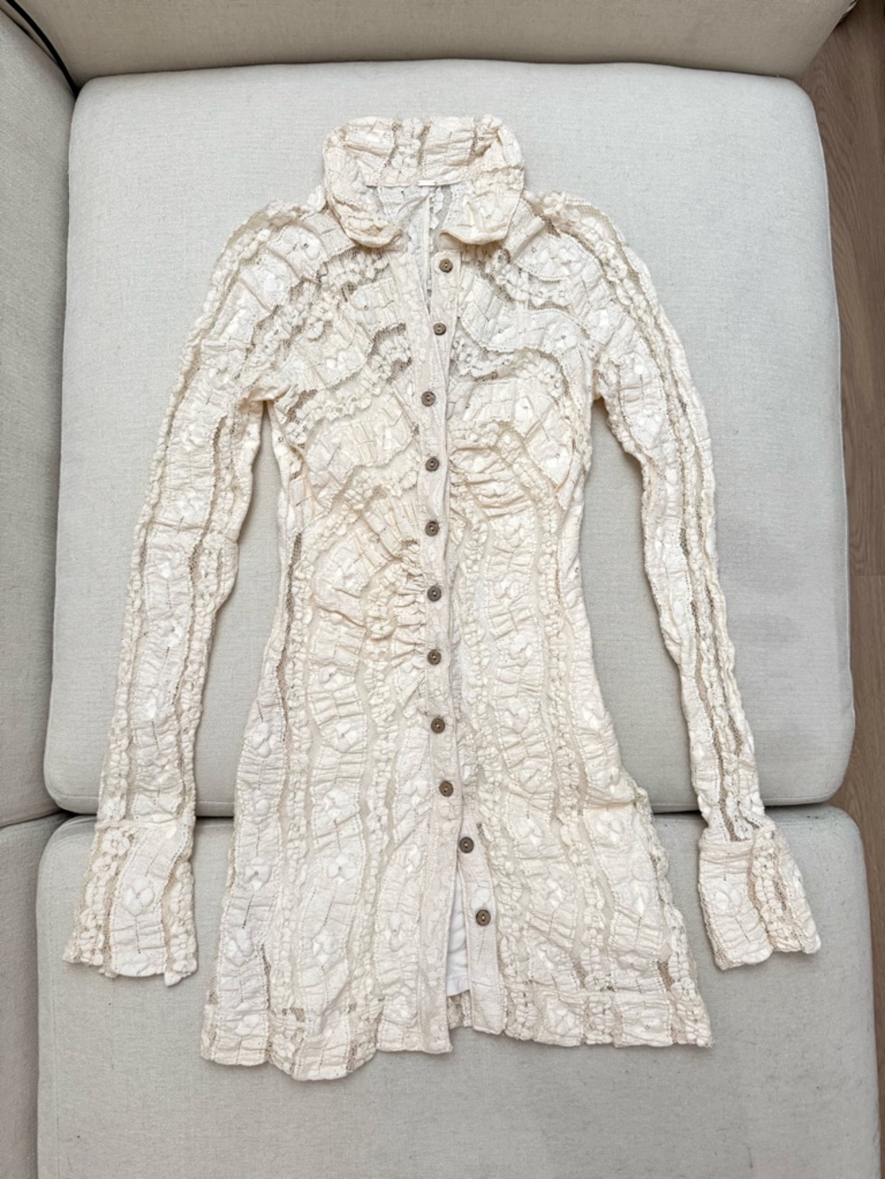 NWOT Free People Shayla Lace Mini Dress in Ivory – XS